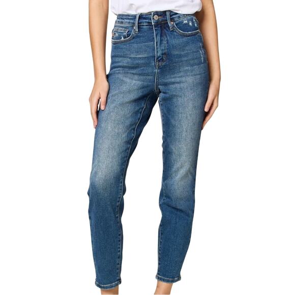 Judy Blue Tummy Control High Waist Slim Jeans Women’s Size 29 US 8 Dark JB88776 - Picture 1 of 10